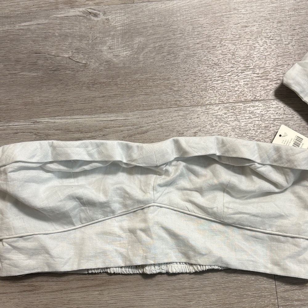 Maeve Soft Gray Strapless Crop Top - Picture 4 of 7